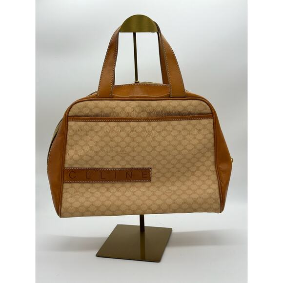 Celine "Borsa Donna" coated canvas and leather trim bowling bag*Triomphe - Picture 1 of 16